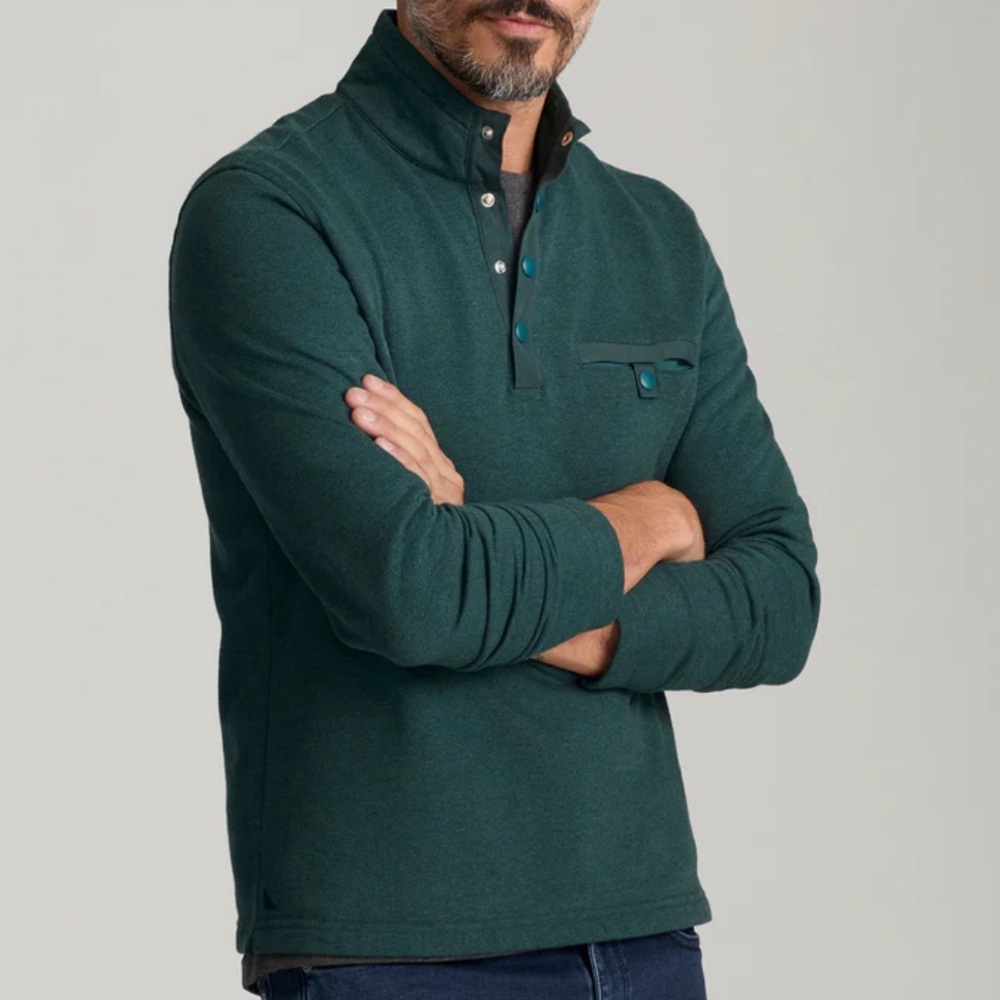 UNTUCKit‎ Snap Fleece Pullover Teal Size XXL